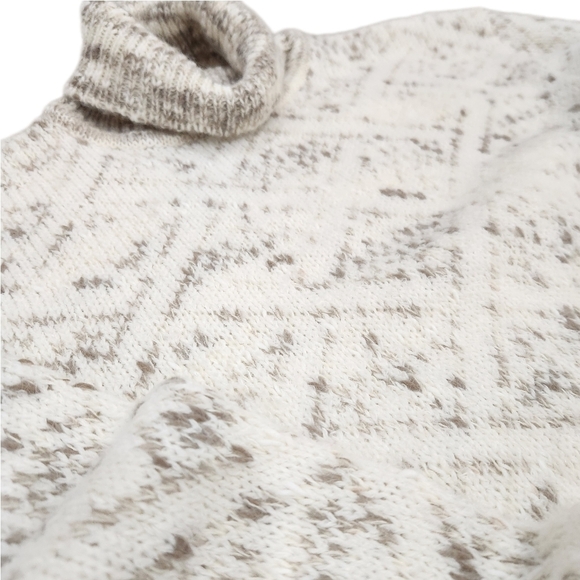 VINTAGE HASTING&SMITH Turtle Neck Sweater, White/Gray, Women's Large - Picture 4 of 8